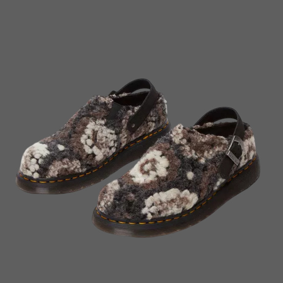 Dr. Martens Isham Crochet Wool Suede Mules in Black NWOB USM10 - Picture 3 of 9